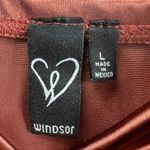 Windsor  Brown Satin Sheen Mini Dress L Sleeveless Ruched Sexy Party Clubwear Y2K Photo 2