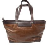 FALOR Brown leather tote purse, made in Italy Photo 1