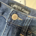 EXPRESS  Denim Jean Shorts Women's 4 Cutoffs Micro Mini Low Rise Festival Boho Photo 3