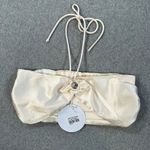 Princess Polly Odette Satin Crop Top Halter Women's 2 Champagne New Photo 1