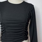 Missguided NWT Fine Rib Ruched Front Long Sleeve Crop Top Photo 3