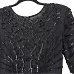 Vintage Styleworks silk black sequins evening party dress 80s retro size 6 Photo 2
