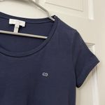 Escada Sport Classic Navy Insignia Logo Bling Logo Tee Old Money Classic Sz S Blue Photo 1