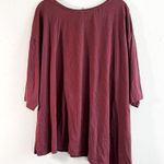 Cacique Tee Maroon Burgundy Asymmetrical Hem Short Sleeve Top Sz 22/24 (3X) GUC Photo 5