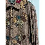 Orvis 026-004 Vintage Jacket Womens S Brown Elephant Applique Art To Wear Toggle Photo 2