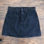 Madewell  Rigid Denim A-line Skirt black mini grommet Photo 5