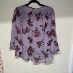 Self Esteem  Lavender Floral Semi Sheer Blouse with Bell Sleeves Photo 8