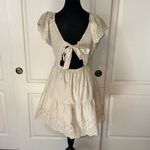 Gap  CREAM KNIT RUCHED COUNTRY WESTERN EYELET BOHO DRESS Photo 2