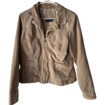 Mudd  Y2k Vintage Corduroy Zip Up Jacket Beige Tan Women's Large Collared Pockets Photo 0