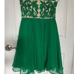 Sherri Hill Emerald green beaded flower, sweetheart, homecoming dress medium Photo 14