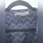 ZARA Woman Navy Blue Embroidered Open Front Jacket with Tassels - Size Medium Photo 4