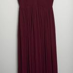 Dress the Population Burgundy Alicia Mixed Media Midi Dress Photo 0