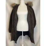 Wilson Brown Leather Jacket Heavy Coat Womens S Faux Fur Hood Boho Gorp Penny Photo 5