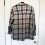 Free People  | We The Free Anneli 100% cotton Plaid Shirt Jacket Spanish Olive Photo 7