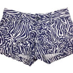 Lilly Pulitzer Walsh Shorts Bright Navy Zebra Blue Seahorse Print Size 00 Photo 0