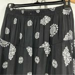 Elegant Black White Patterned Maxi Skirt Size M bohemian hippie flowy Size M Photo 7