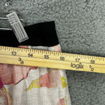 Loft skirt womens 8 pink floral watercolor abstract linen blend romantic girly Photo 3