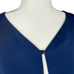 Amanda Uprichard M 100% Liquid Silk Shift Dress Blue Career Office Made In USA Photo 5