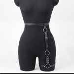 Black Leather Harness Garter Belt New Photo 5