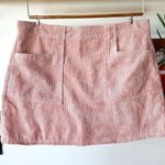 FAVLUX Pink Wide Wale Corduroy Back Zip Mini Skirt Size Large Photo 0