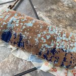 MARY FRANCES Floral Appliqué Beaded & Embellished Shoulder Handbag Purse Blue Photo 5