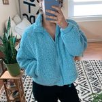 Urban Outfitters Blue Sherpa Zip Up Photo 0