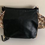 Large Black vegan Leather Shoulder Bag side pockets tassel zipper Photo 5