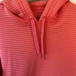 Nike  Hoodie Women’s Pink Coral Striped Pullover Sweatshirt Ribbed Dri Fit Size S Photo 7