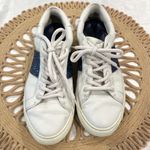 Tory Burch  Carter Glitter Sneaker Women's Size 7M Lace Up White Blue Photo 2