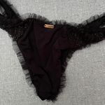 Beach Bunny  Sparkly Bikini Bottom Black Photo 2