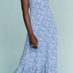 Reformation  Enya Floral Maxi Dress Clio‎ Blue 18 Photo 0