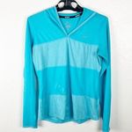 Nike Teal Dri Fit Long Sleeves Hoodie Top, Size Large Photo 0