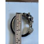 Vintage Silver & Enamel Panther Bangle Bracelet Black Photo 6