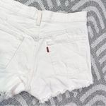 Levi's High Rise Button Fly White Denim Altered 501 Cut Off Jean Shorts 27 Photo 4
