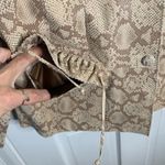 Chi by Falchi Collarless Snake Print Tan Cream Leather Jacket NWOT Plus Size 1X Photo 2