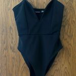 Black plunge neck bodysuit Size 8 Photo 4