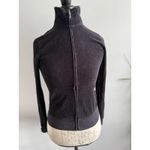 Juicy Couture Black Velour Track Jacket Zip Up Mock Neck Pockets Size M Photo 1