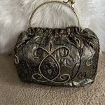 Vintage 70s Gold beaded lame egyptian flapper girl formal purse evening clutch Photo 4