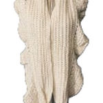 Charter Club White Knit Scalloped Crochet Pom Pom Trim Scarf Women Sz OS Photo 0