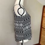 Iz Byer  Black White High Neck Patterned Tank Top Extra Small Photo 1
