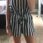 Navy And White Striped Romper Blue Size XS Photo 0