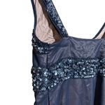 Adrianna Papell  Navy Pink Sequin Long Sleeveless Formal Dress Size 10‎ Photo 4