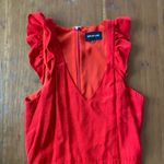 Sugar Lips Sugar+Lips red wide leg full length jumper ruffle top Photo 4