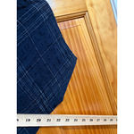 Veronique Miljkovitch Asymmetrical Plaid Gauze Top Deep Navy Black Gray Made in Blue Size undefined Photo 5