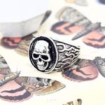 Statement Skull Signet Ring Silver Photo 1