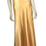 Faviana  Coutuie halter neck sexy yellow long cutout open back prom dress size 8 Photo 0