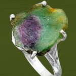 Ruby Natural Zoisite Slice Sterling Silver Ring Photo 1