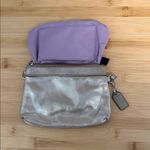 Coach  Metallic Silver/Gold Clutch Wristlet with Hang Tag & Lavender Interior Photo 3
