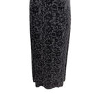 Laura Ashley  Vintage Floral Flocked Velvet Whimsigoth Maxi Dress Gray Size US 12 Photo 3