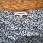 Madewell  Blue Floral Ruffle Wrap MIDI Dress Size 12 Photo 1